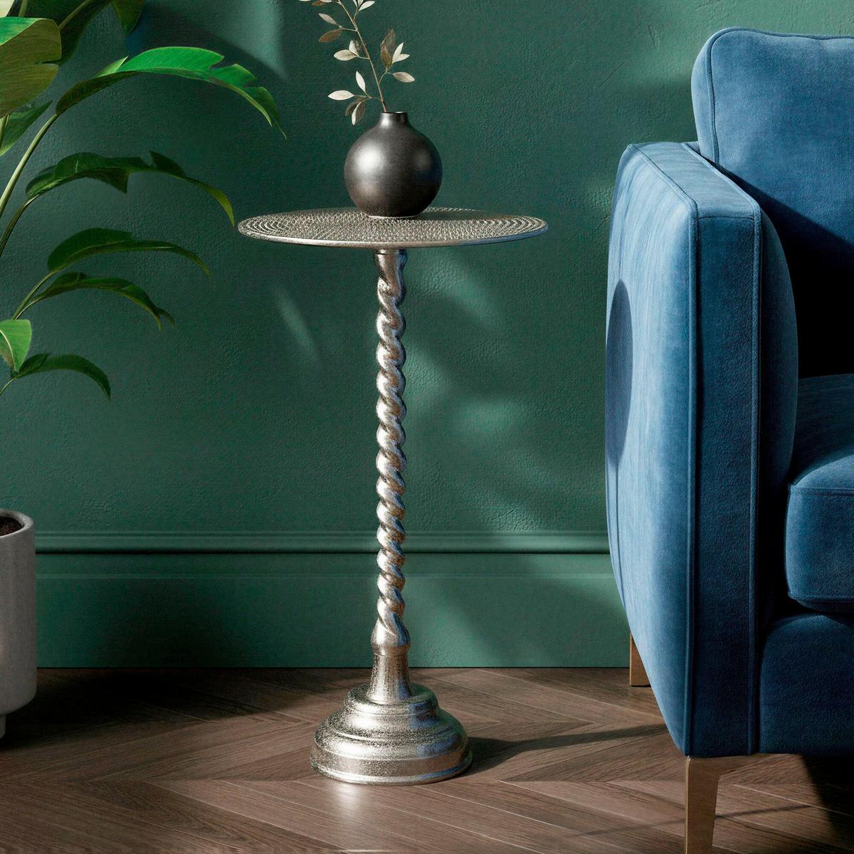 BEISTELLTISCH WL7.493 - Silberfarben, Design, Metall (28/51/28cm) - Livetastic