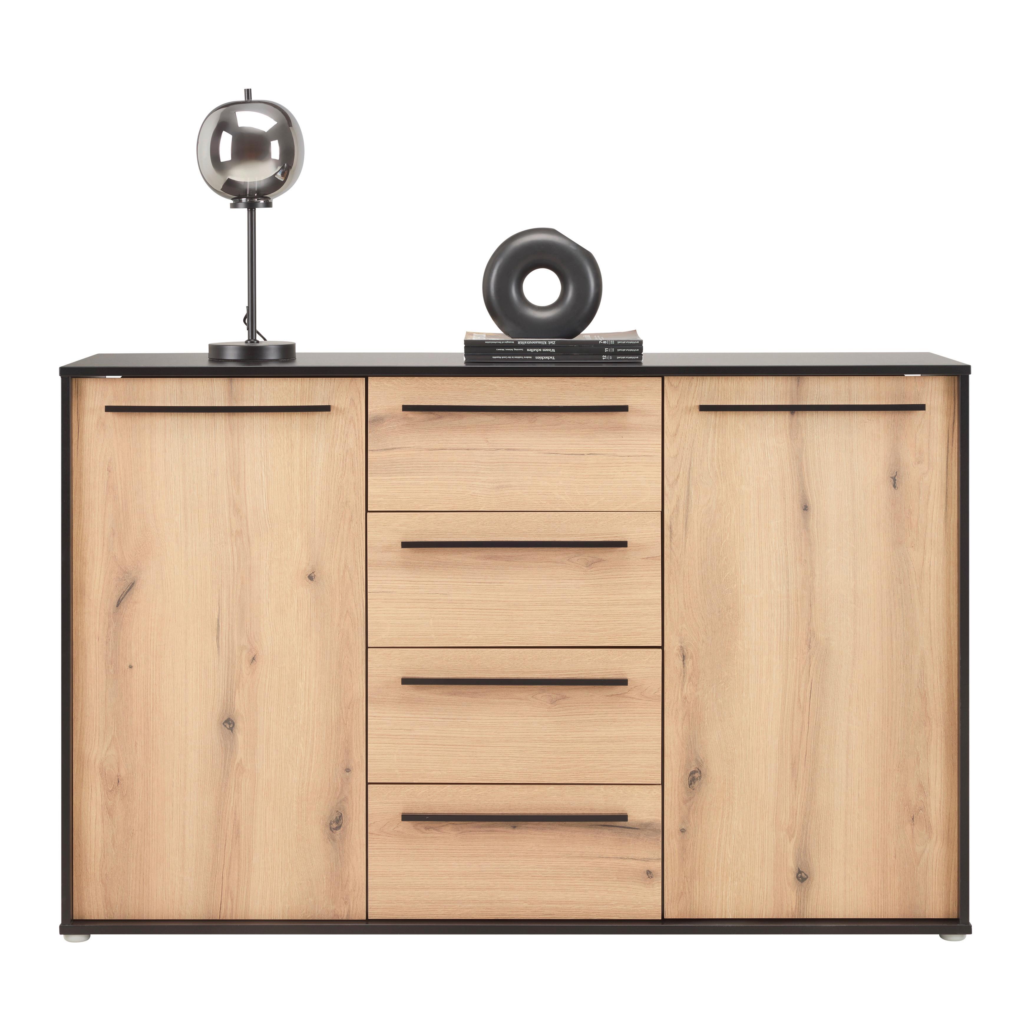 SIDEBOARD ADRIANO-M3 -EXKLUSIV- - svart/ekfärgad, Modern, trämaterial/plast (149,5/94,8/41,2cm) - Mömax