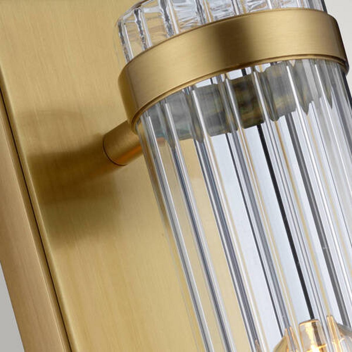 Kupaonska Zidna Svjetiljka Qn-Wellington1-Ab - boje mjeda, Design, staklo/metal (8.1/40/12.1cm) - Elstead Lighting