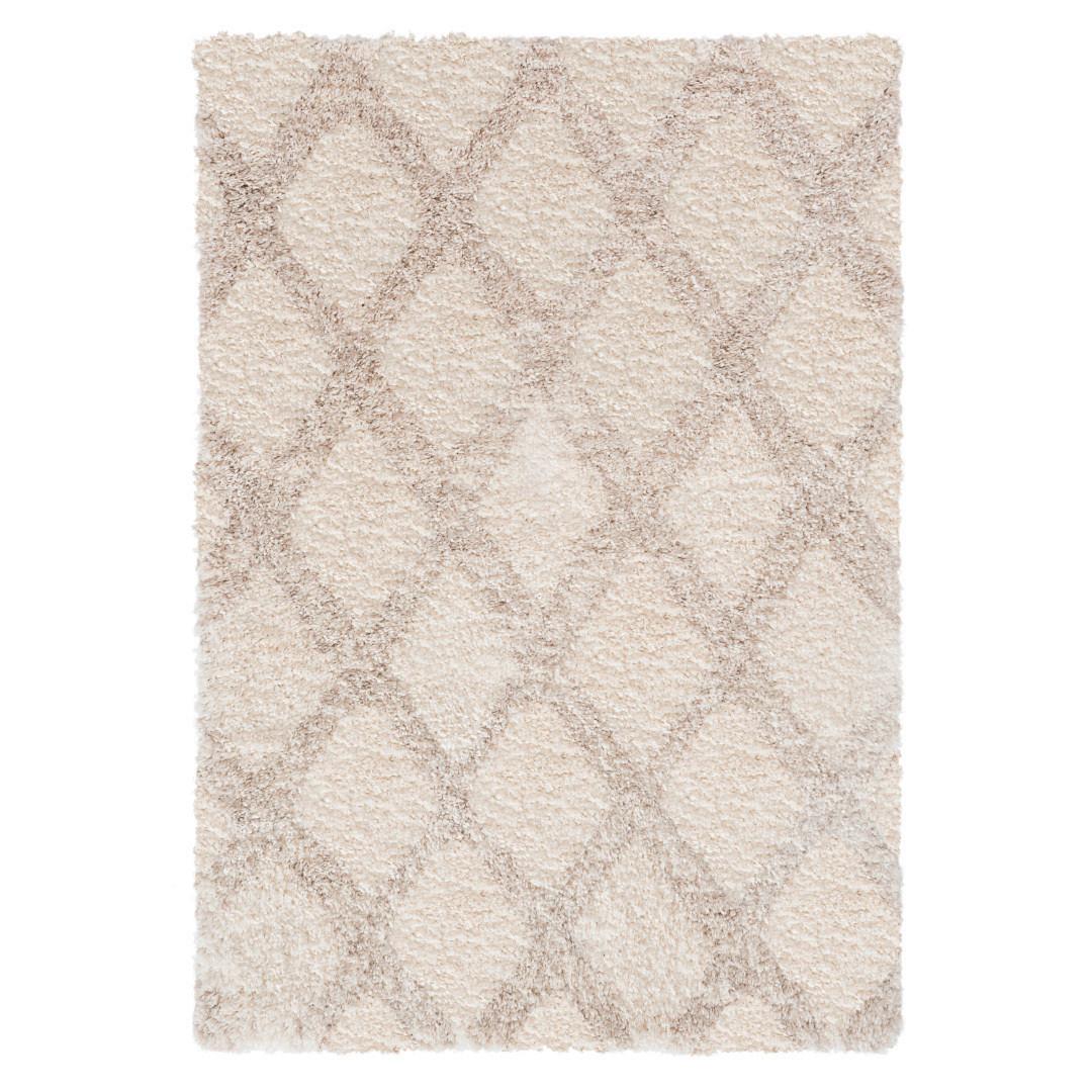 Hochflorteppich Annella in Creme/Beige ca. 200x290cm - Beige/Creme, MODERN, Textil (200/290cm)