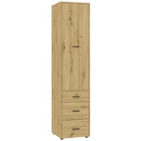 Kleiderschrank Kivo Eiche Artisan - Schwarz/Eiche Artisan, Basics, Holzwerkstoff/Kunststoff (45/199,6/52,1cm) - Based
