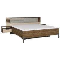 Bettanlage Barea ca. 180x200 cm Champagner/Eiche dunkel - Eiche dunkel/Champagner, MODERN, Holzwerkstoff (180/200cm) - Rauch Möbel