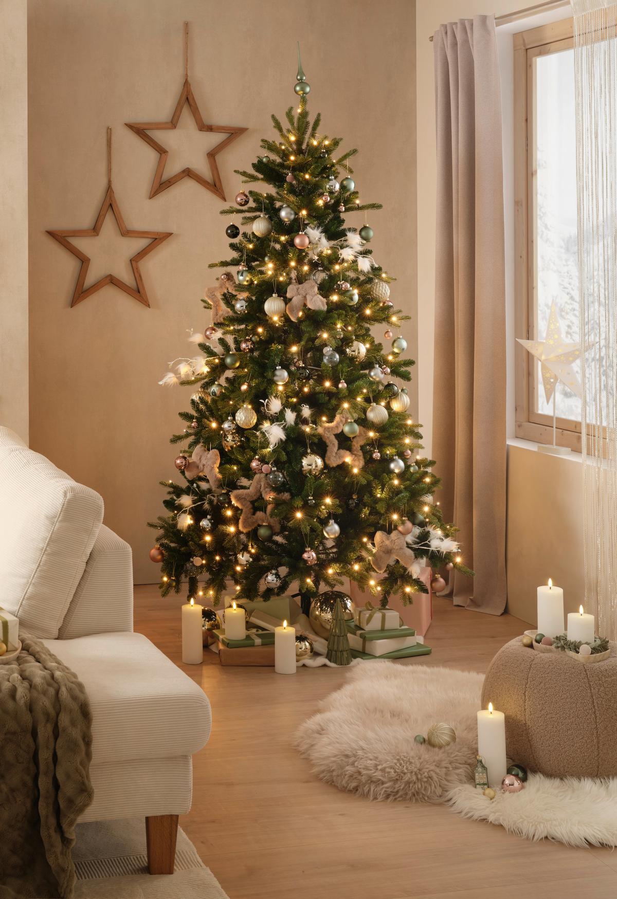 Weihnachtsbaum Geneva Grün ca. 210cm - Grün, KONVENTIONELL, Kunststoff/Metall (126/210cm) - Mömax