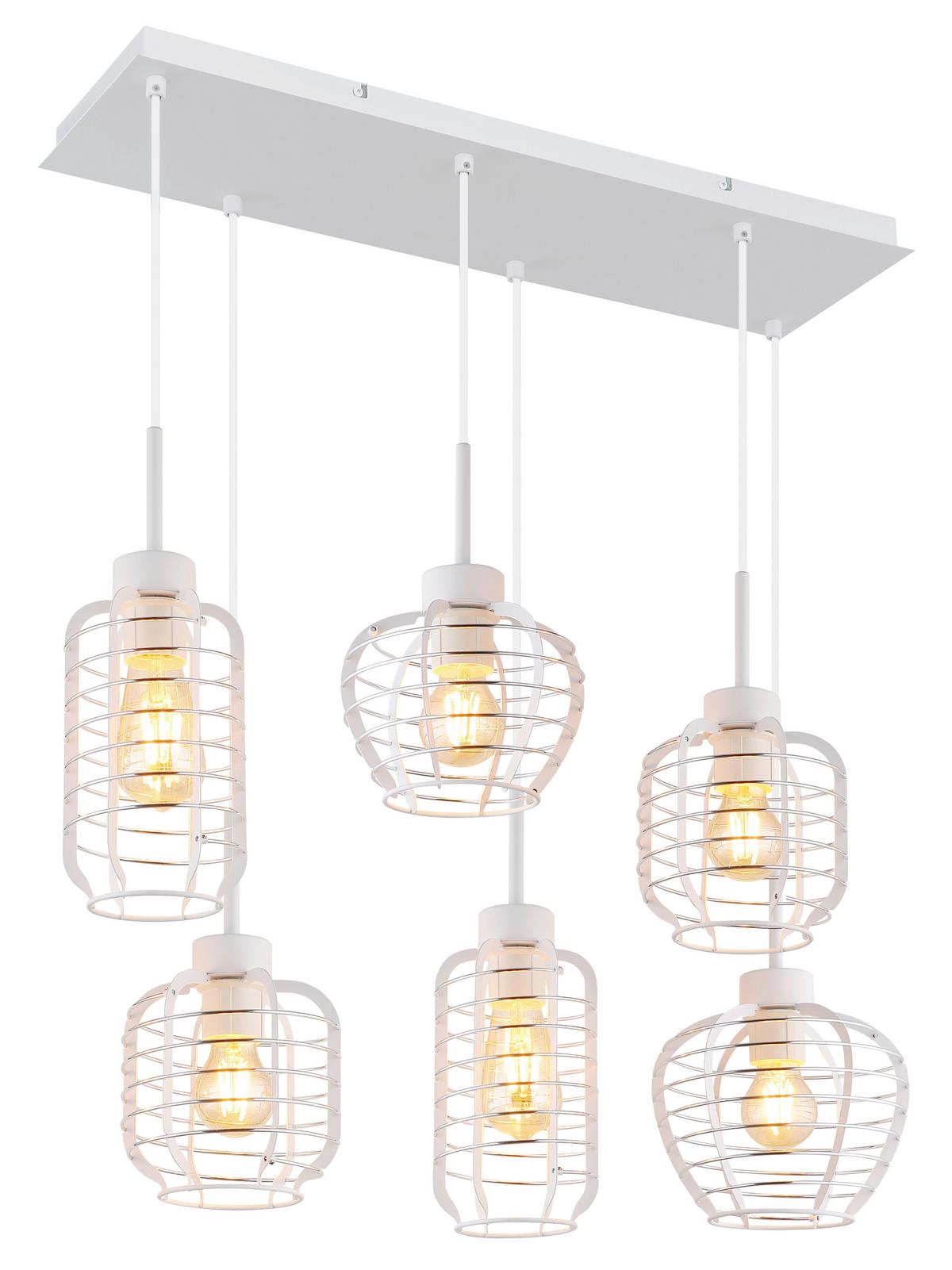 Viseća Svjetiljka Nesa - bijela/boje kroma, Basics, metal/plastika (77,5/33/120cm) - Globo