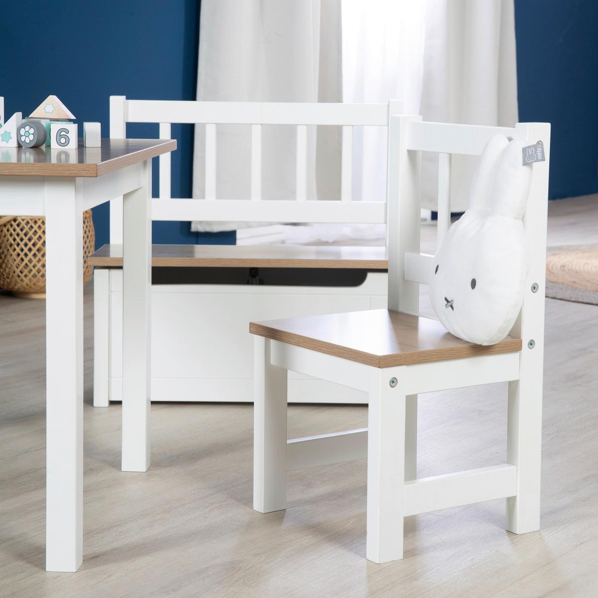 Kindersitzgruppe Woody in Natur/Weiss - Hellbraun/Weiss, Holzwerkstoff (28.5null) - Roba