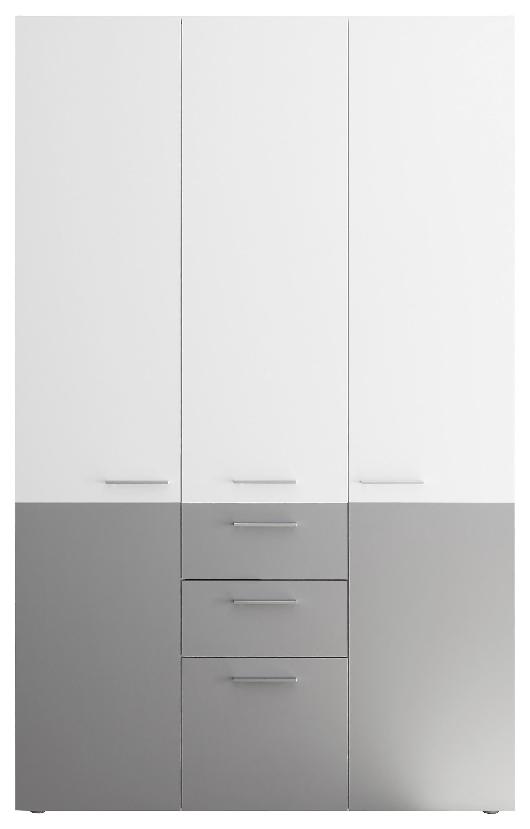 Kombinirana Omara Duo -Top- - siva/bela, Konvencionalno, kovina/leseni material (122/196,4/57,6cm) - Modern Living