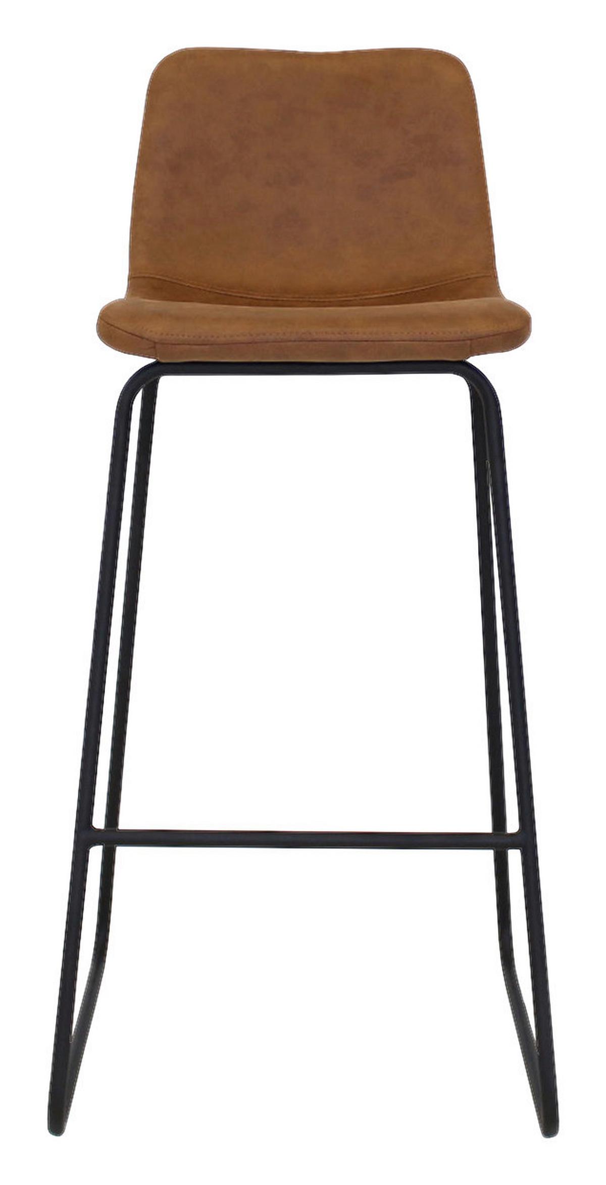 Barhocker-Set Byron Lederoptik ca. 48x102 cm 2er-Set Cognac - Cognac/Schwarz, LIFESTYLE, Kunststoff/Metall (48/102/54cm) - MID.YOU
