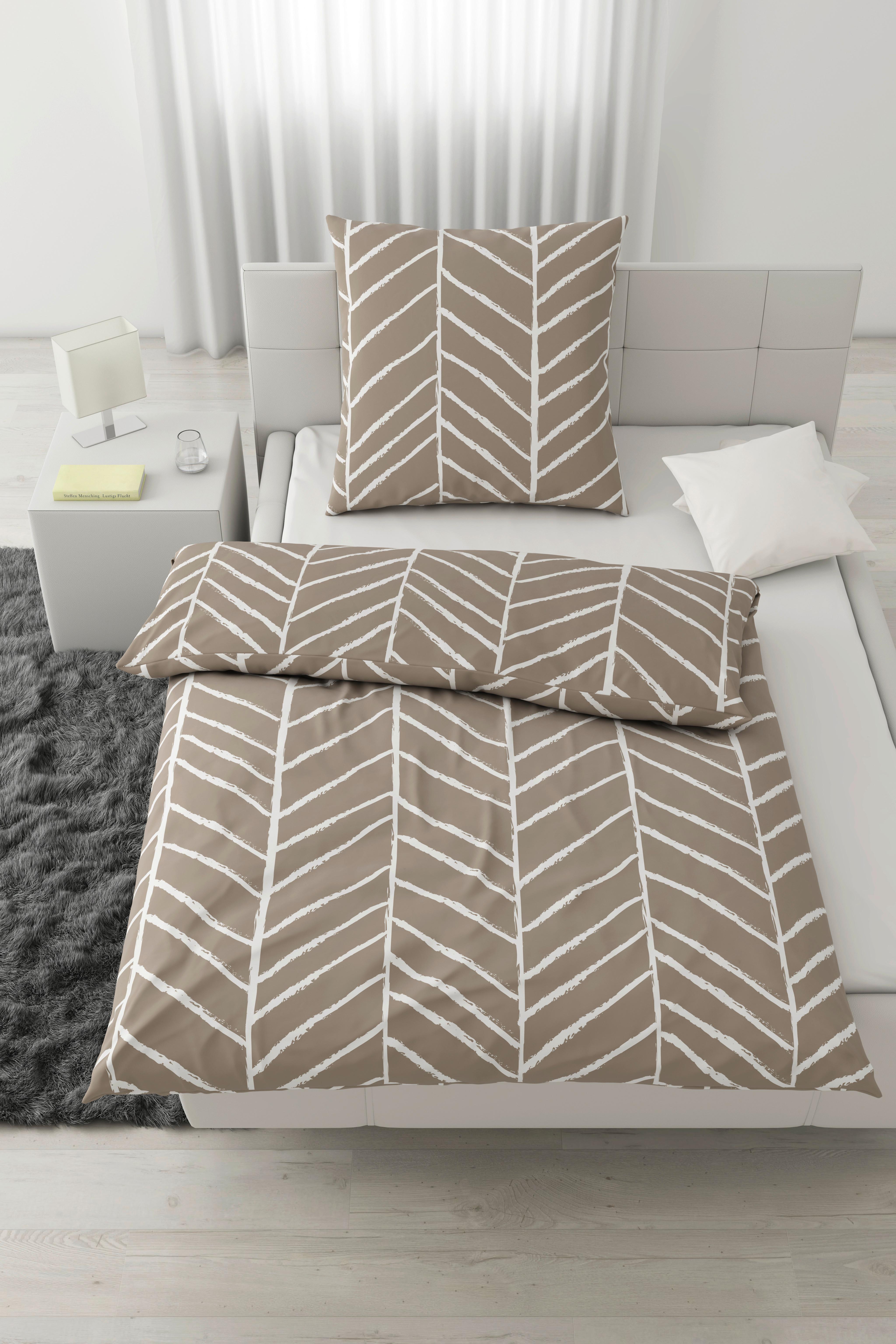 Bettwäsche Marble in Beige ca. 135x200cm - Beige, KONVENTIONELL, Textil (135/200cm) - Modern Living