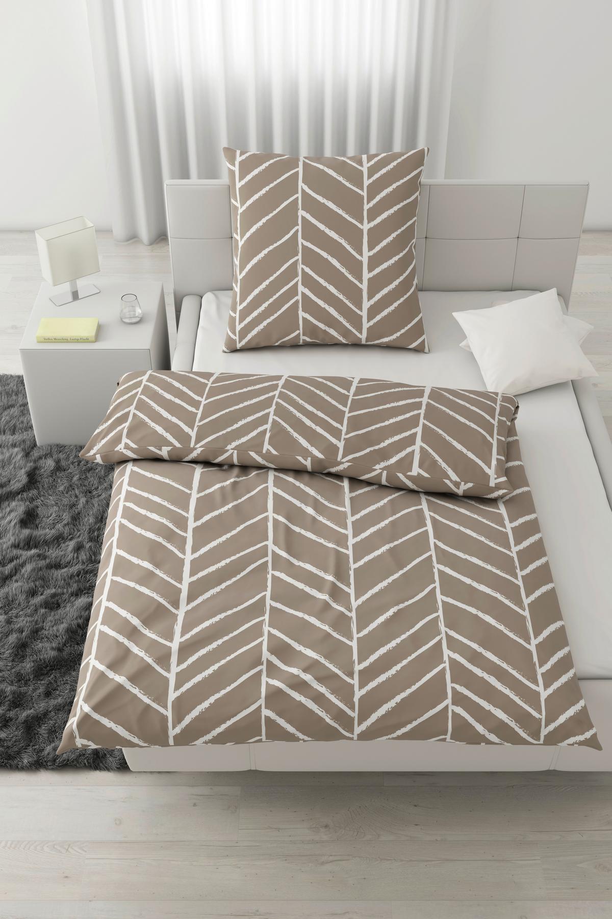 Bettwäsche Marble in Beige ca. 135x200cm - Beige, KONVENTIONELL, Textil (135/200cm) - Modern Living
