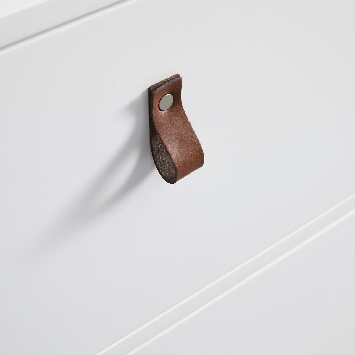 Kommode Mick Weiß MDF - Schwarz/Braun, MODERN, Kunststoff/Textil (120/75/40cm) - Bessagi Home