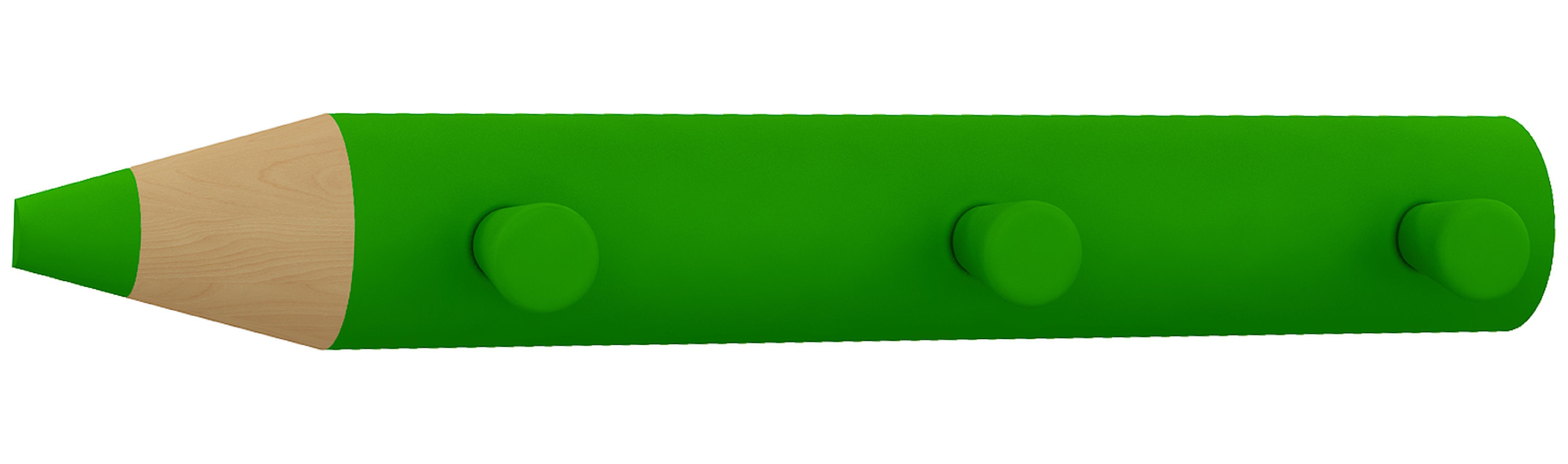 Stenski Obešalnik Stifto, Zelena - zelena, Design, leseni material (37/5/6cm) - MID.YOU