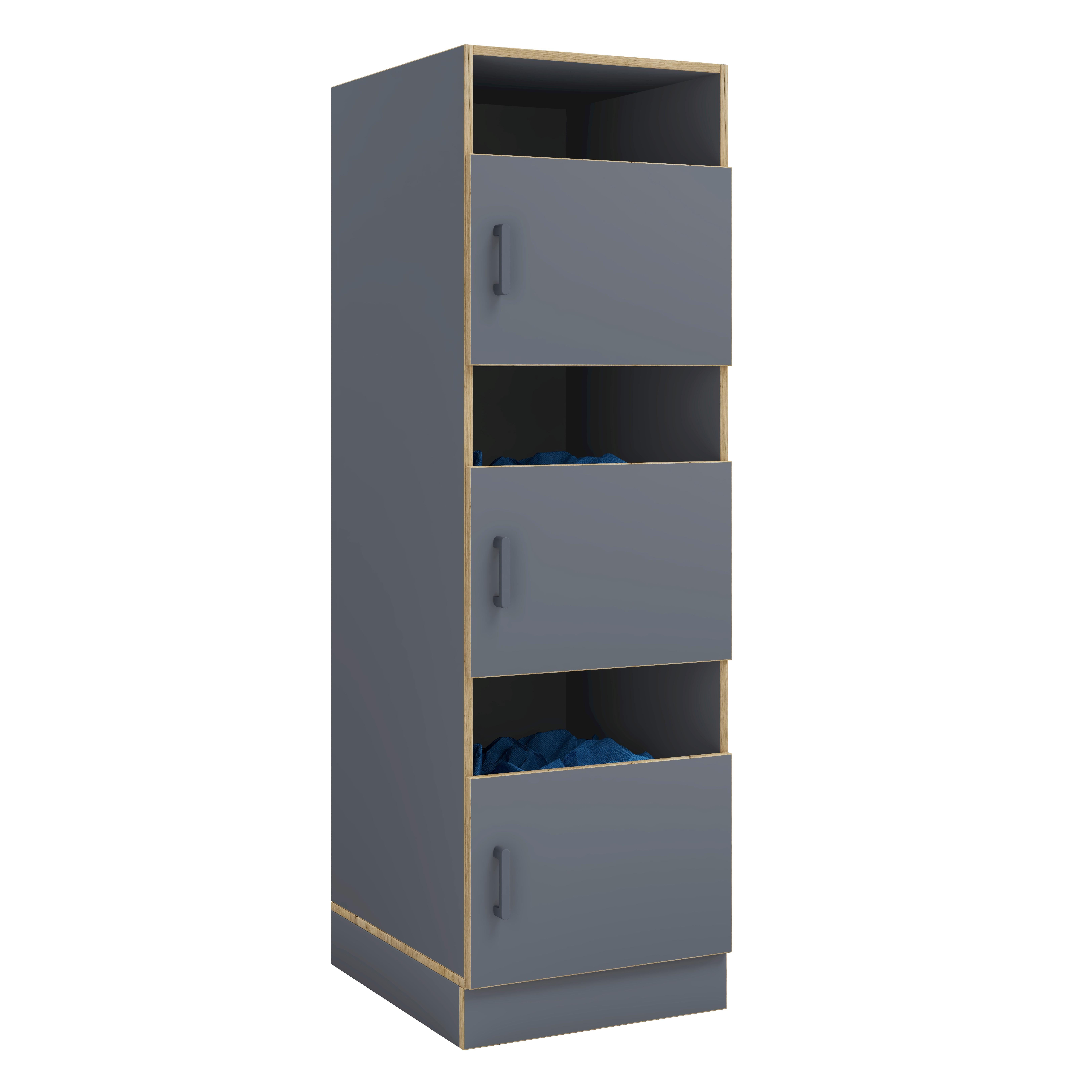 Wäscheschrank Rislo - Honigeiche/Anthrazit, Trend, Holzwerkstoff/Kunststoff (50/162/60cm) - MID.YOU