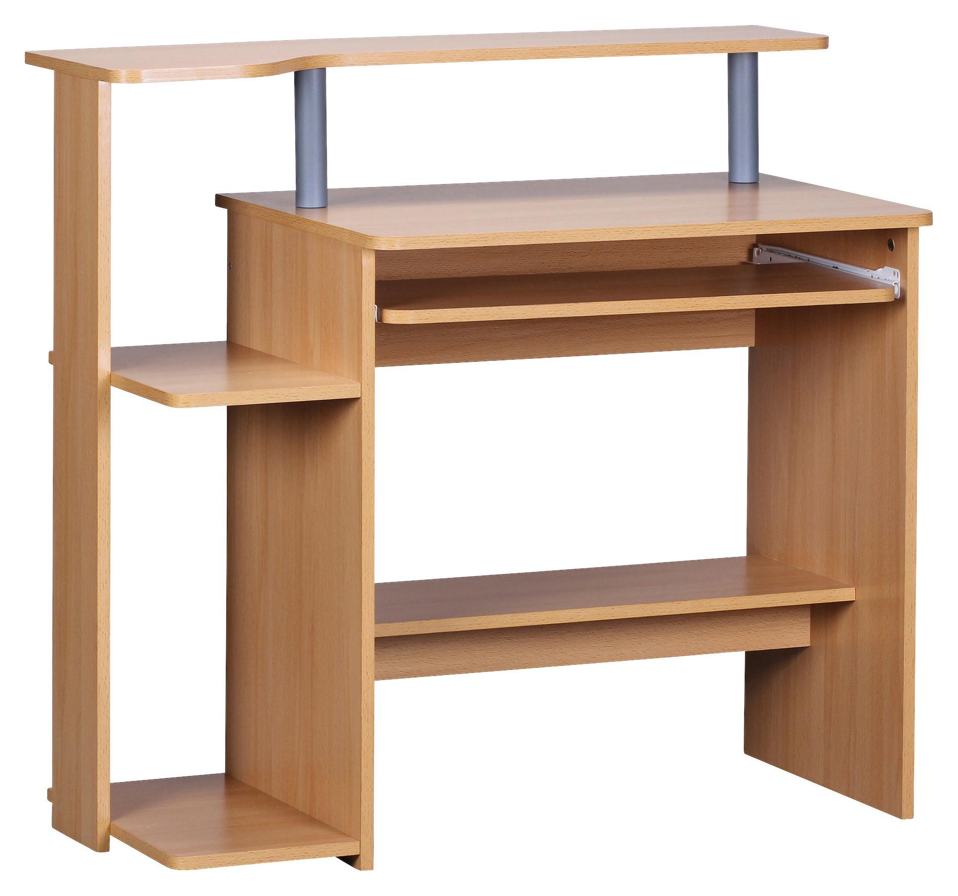 Računalniška Miza Computertisch - barve bukve, Konvencionalno, leseni material (48/94/90cm) - MID.YOU