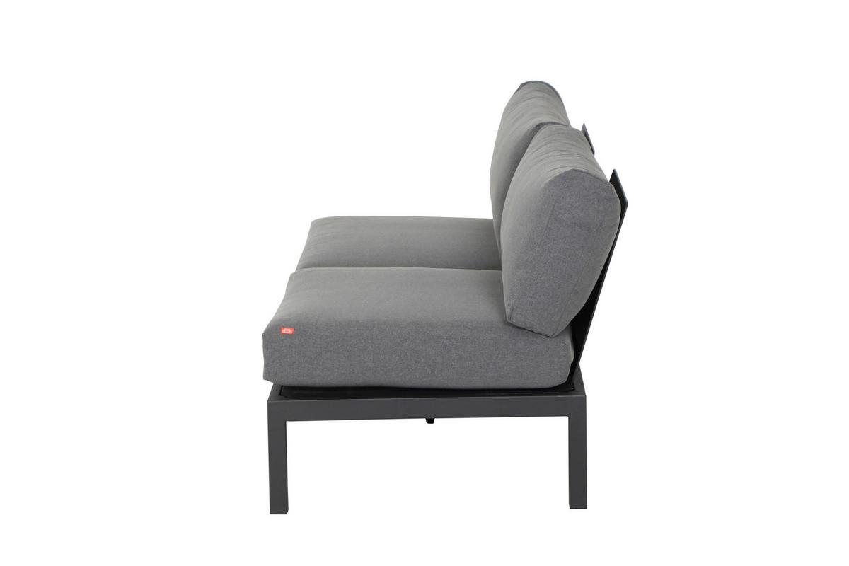 Modul-Loungegarnitur 4-tlg. Grau Teakholz - Anthrazit/Grau, KONVENTIONELL, Holz/Textil (252/84/252cm) - Siena Garden