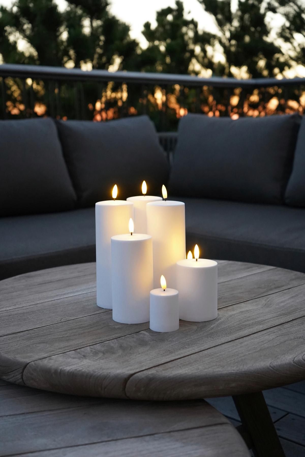 ŚWIECA LED 80812 SILLE OUTDOOR - biały, Basics, tworzywo sztuczne (10/20cm)