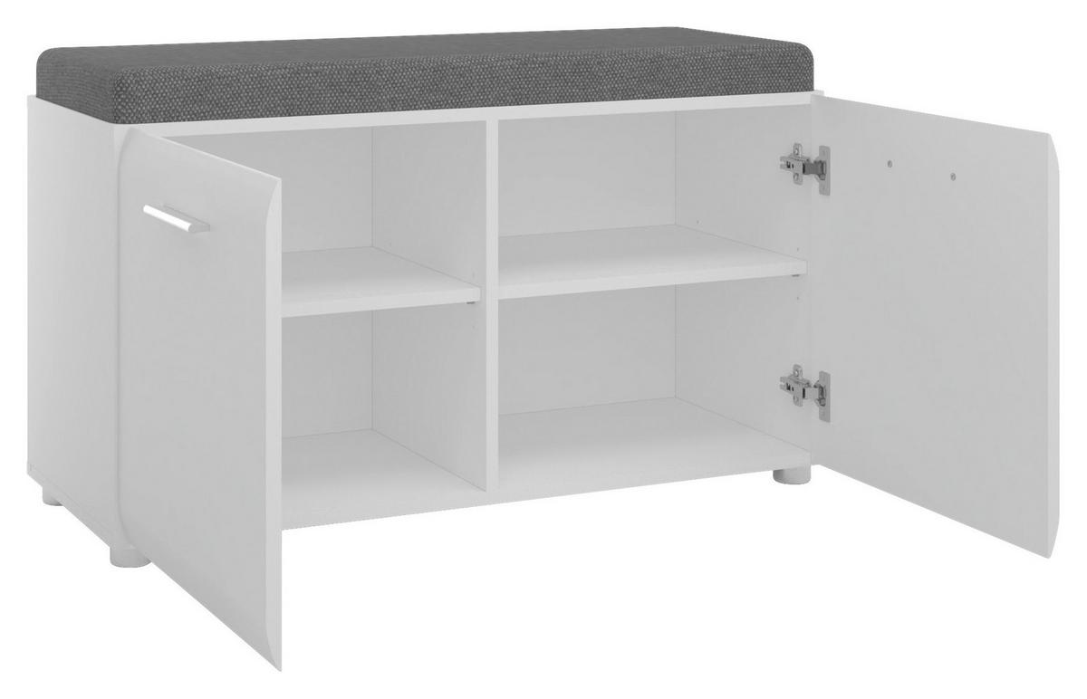 Klupa Za Predsoblje Merano - siva/crna, Moderno, drvni materijal/tekstil (96/56,3/39cm) - Modern Living