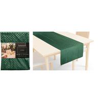 Asztali Futó Velvet Diamond 45/150 - zöld, textil (45/150cm)