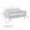 TWEEZITSSOFA PIA - Natuurlijke kleuren/Donkergrijs, Modern, Hout/Textiel (146/76/75cm) - Bessagi Home