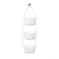 DUSCHREGAL EASY - 3 - Weiß, MODERN, Kunststoff/Metall (27/95/13cm) - Premium Living