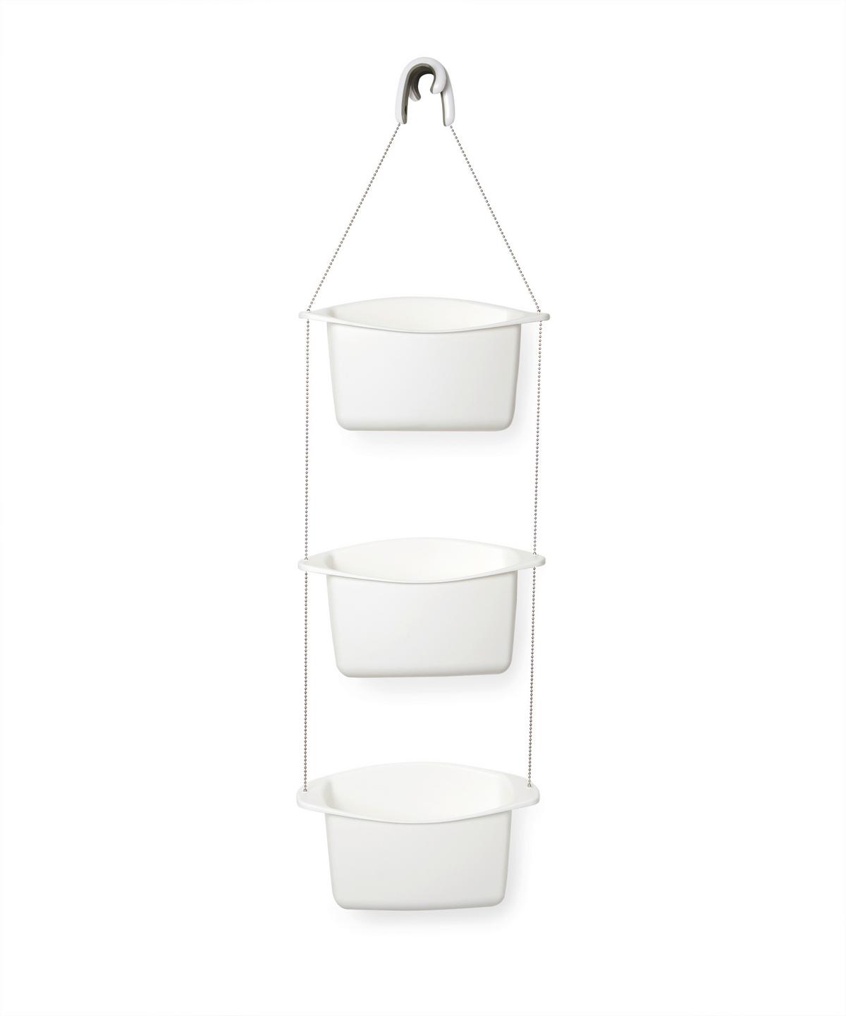 DUSCHREGAL EASY - 3 - Weiß, MODERN, Kunststoff/Metall (27/95/13cm) - Premium Living