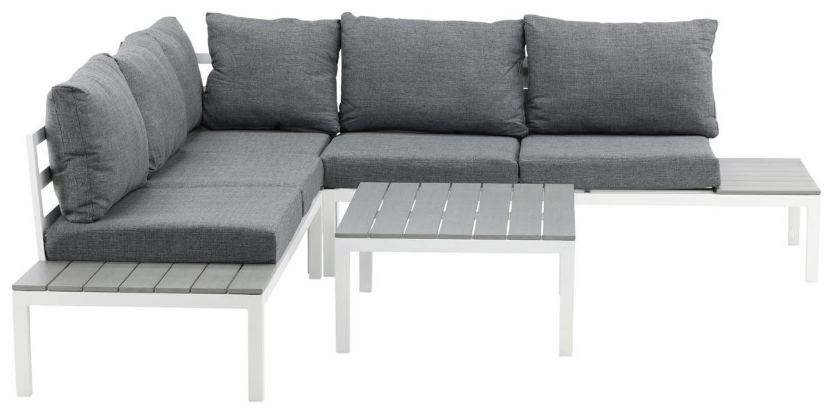 Loungegarnitur Odense ca. 133x167 cm Weiß - Weiß, KONVENTIONELL, Metall (133/167cm) - Gardenson