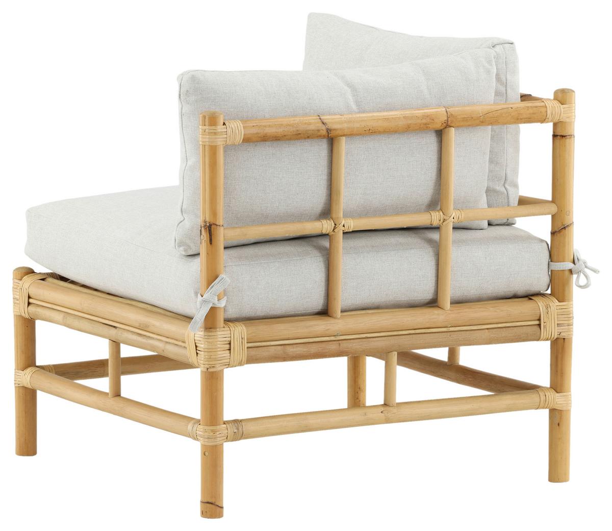 Loungeeckteil Cane Bambus Rattan ca. 75x70 cm - Hellbraun, KONVENTIONELL, Holz/Textil (75/70/74cm) - Gardenson