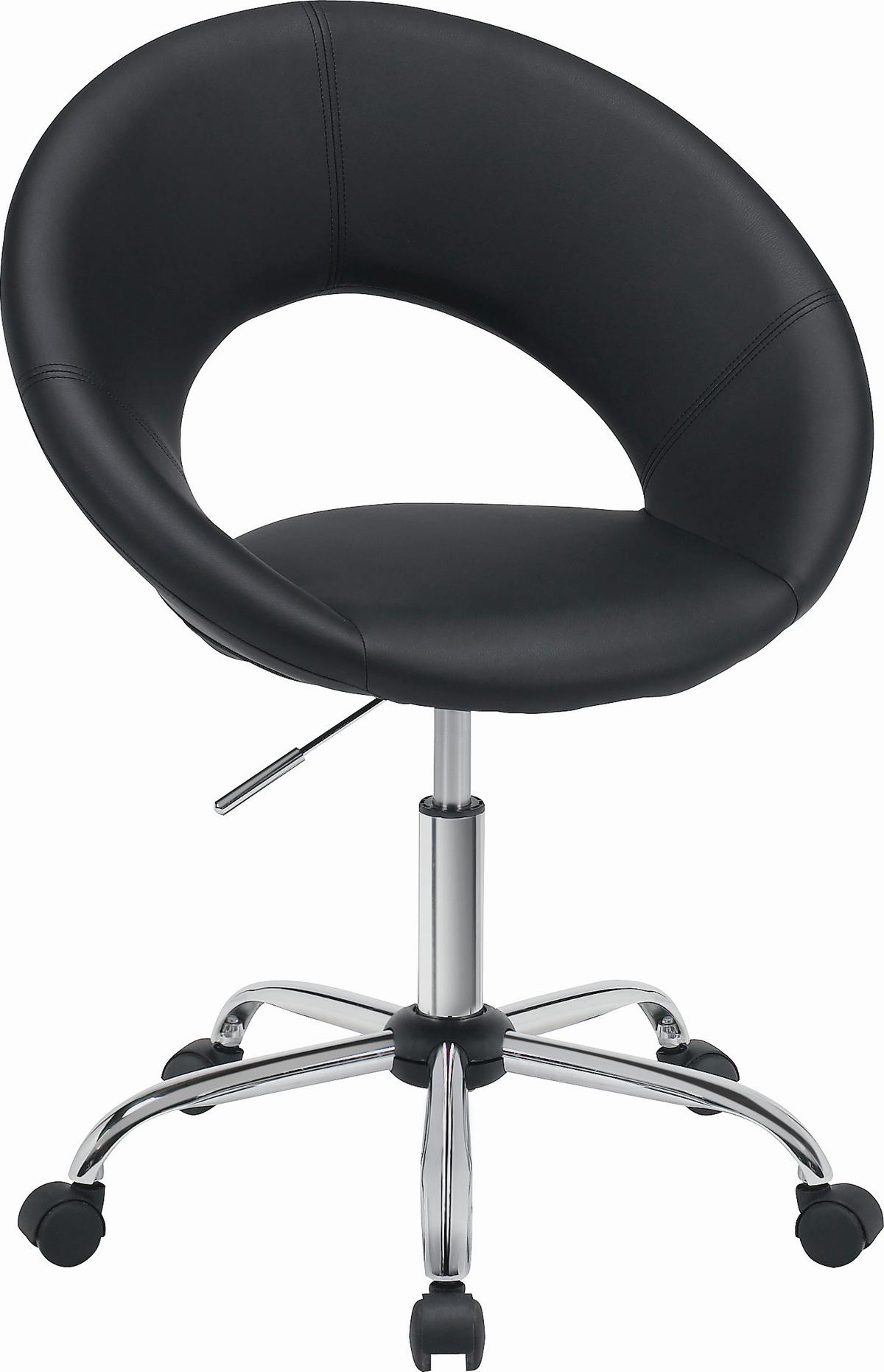 KRZESŁO OBROTOWE MŁODZIEŻOWE LAZY - czarny/kolor chromowy, Design, tworzywo sztuczne/metal (68/84-96/56cm) - Carryhome