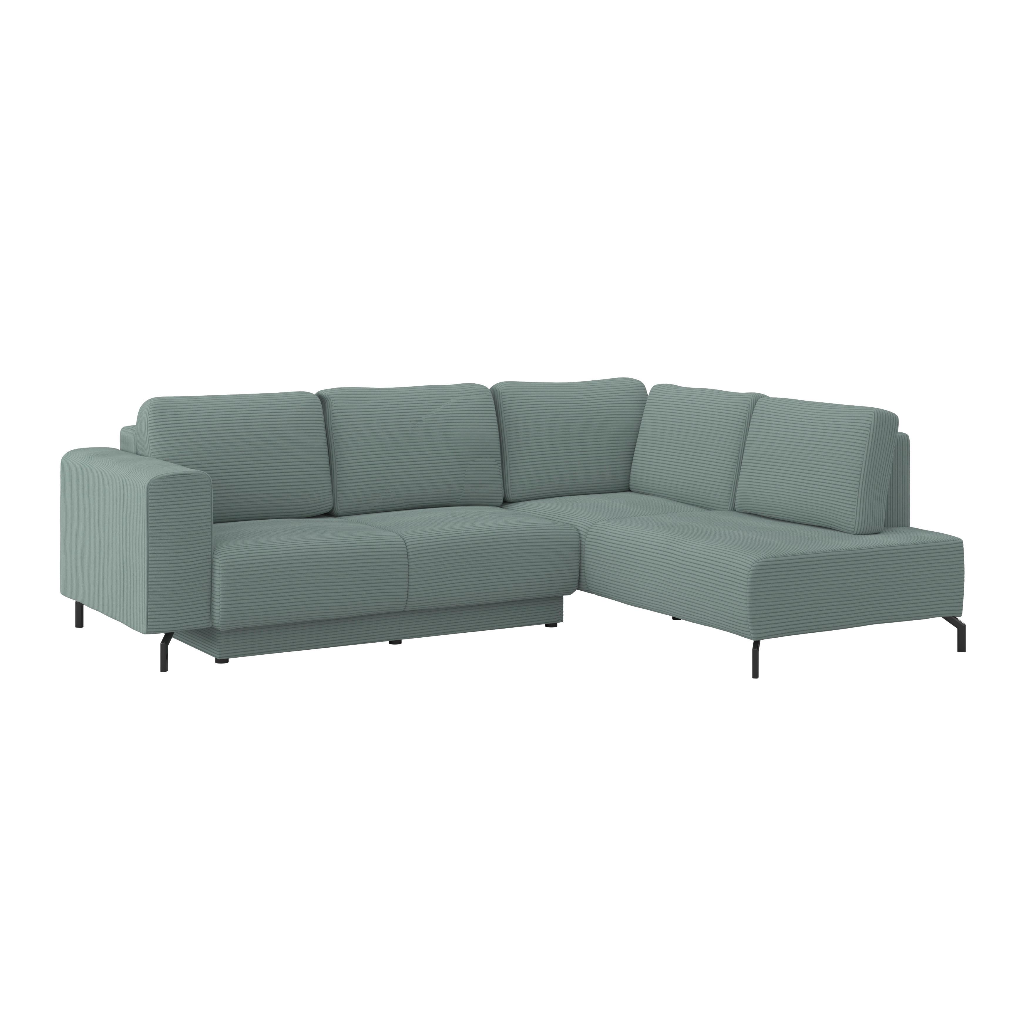 Kutna Garnitura Veni - sivo-zelena/crna, Moderno, tekstil (272/210cm) - Modern Living