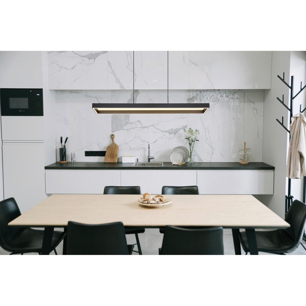 LED-HÄNGELEUCHTE 15643 SOLA - Weiss/Anthrazit, Design, Kunststoff/Metall (116/18.6/120cm) - Globo