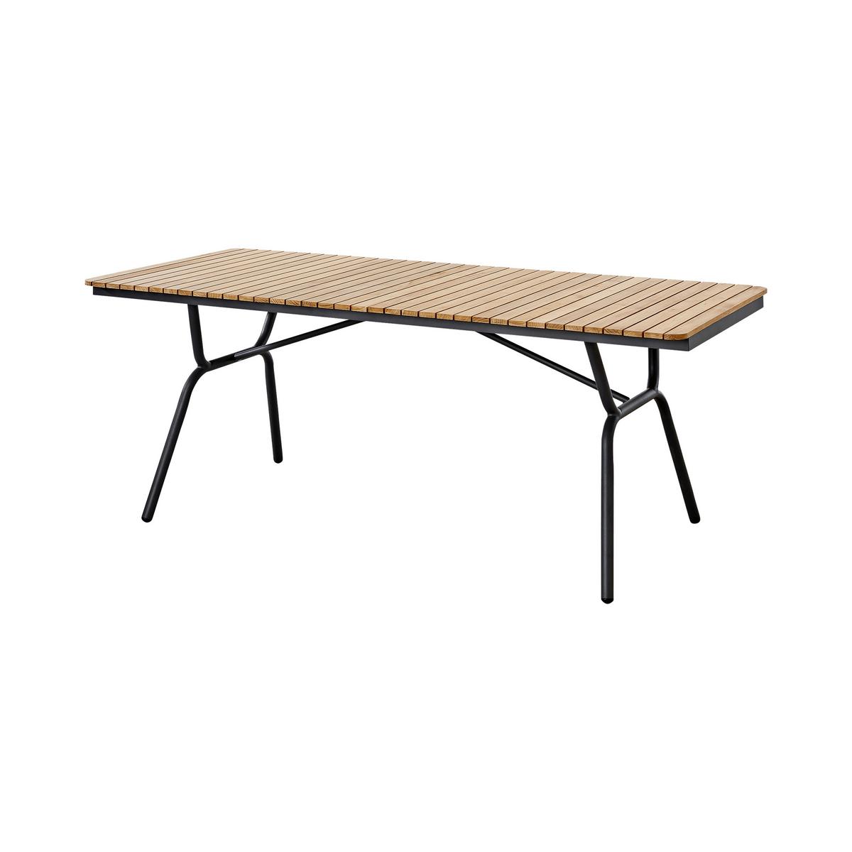 Gartentischgruppe Parc Anthrazit/Teak 5-tlg. - Anthrazit/Teakfarben, Natur, Holz/Metall (198/74/138cm) - Gardenson