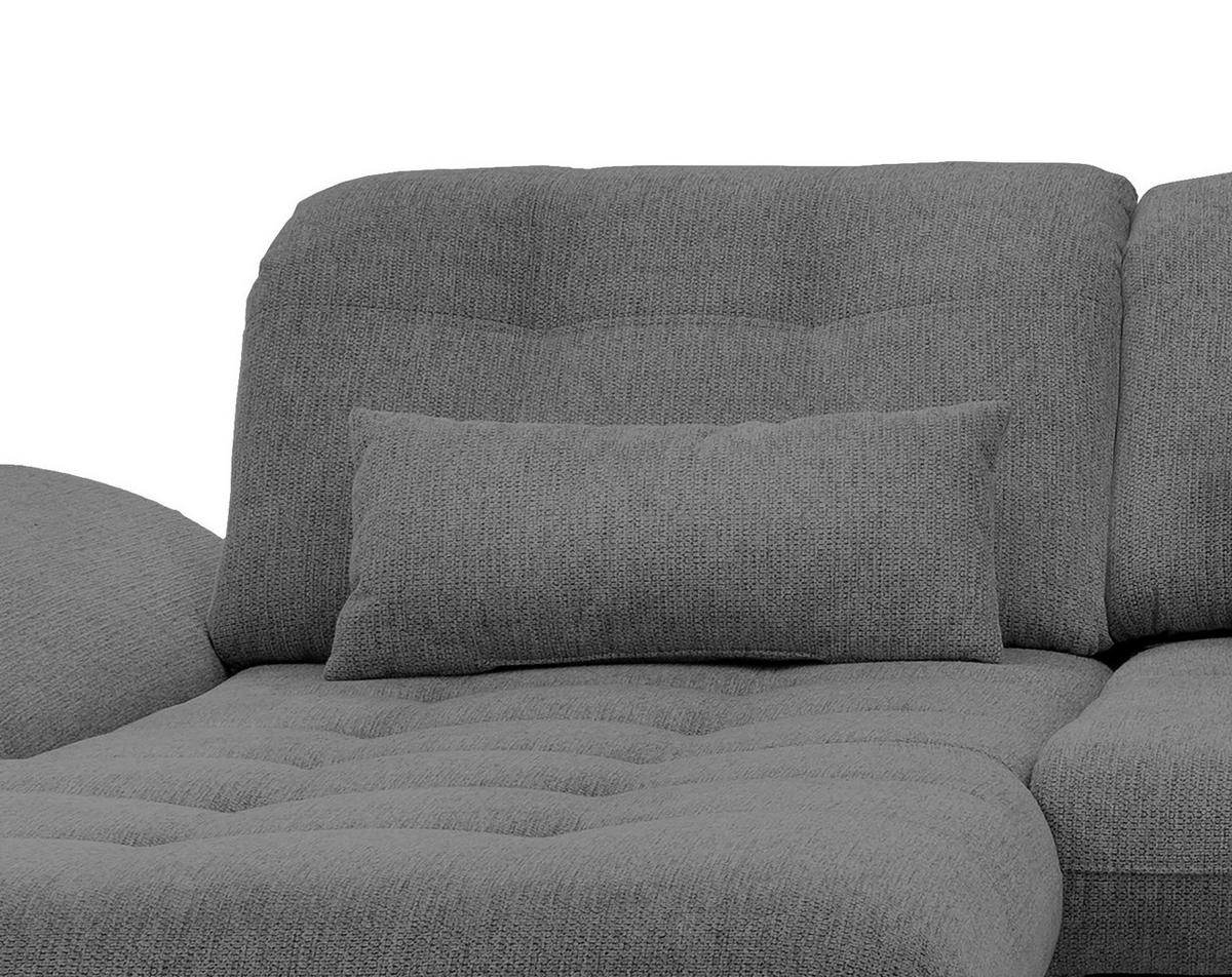 Ecksofa Rigatti mit Bettkasten ca. 184x314 cm Graubraun - Chromfarben/Graubraun, MODERN, Textil/Metall (184/314cm) - Livetastic