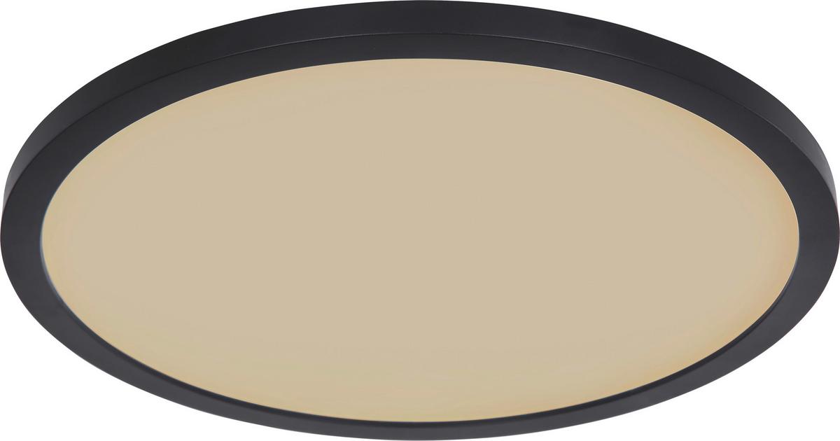 Stropna Svetilka Ulol, Ø Ca. 30 Cm, 18 W - črna/bela, Konvencionalno, umetna masa (29,4/2,5cm) - Mömax
