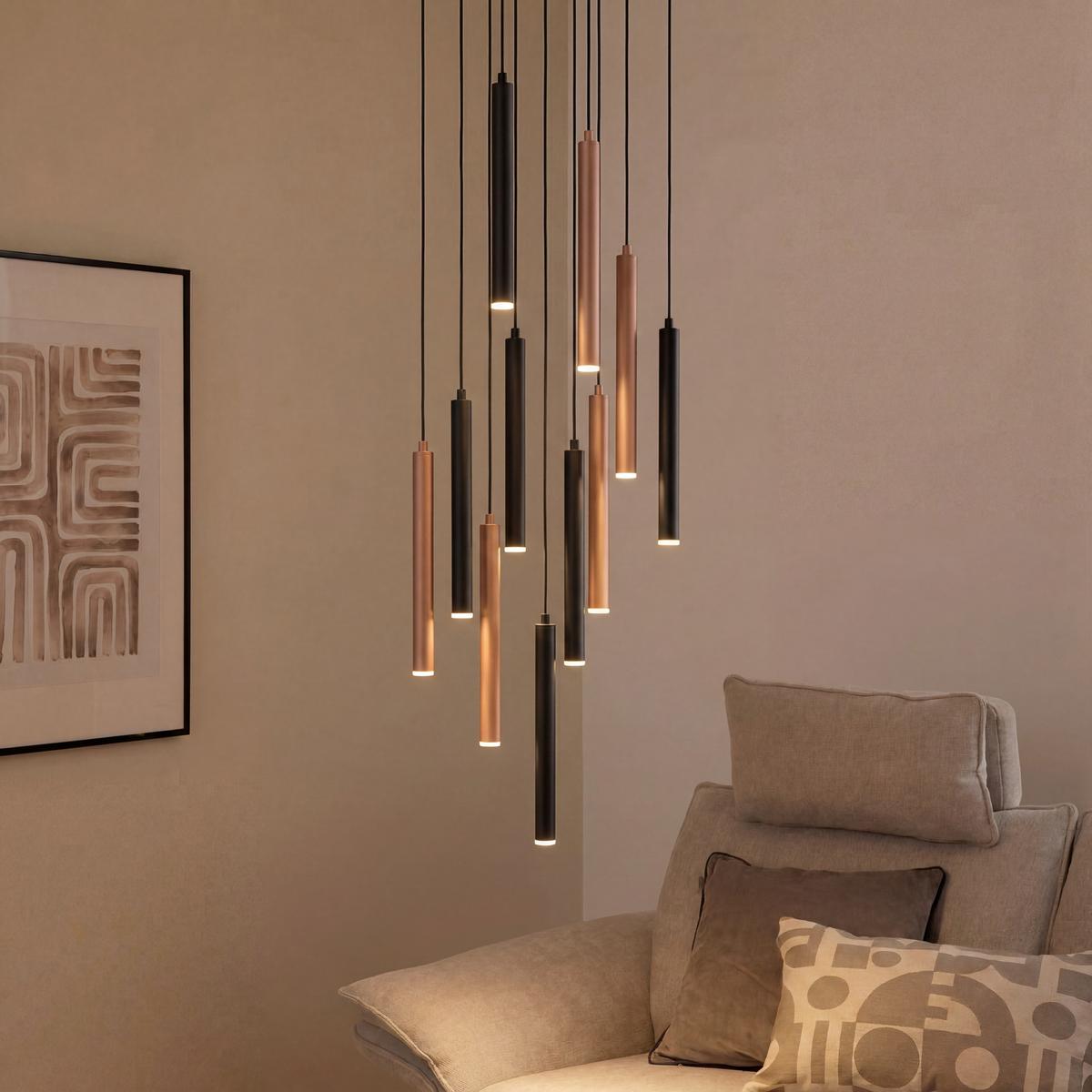 LAMPA WISZĄCA LED CALINA MR32169132 - czarny/biały, Design, tworzywo sztuczne/metal (40/150cm) - Musterring