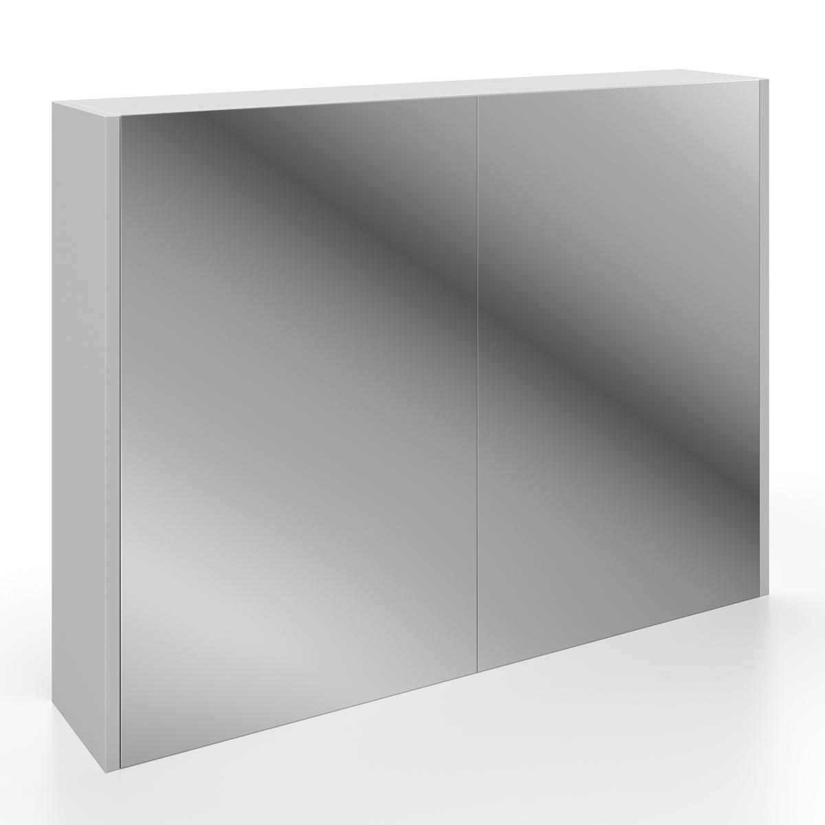 Badezimmer Martina Weiß 4-teilig - Weiß, MODERN, Glas/Holz (100/45/45cm) - Bessagi Home