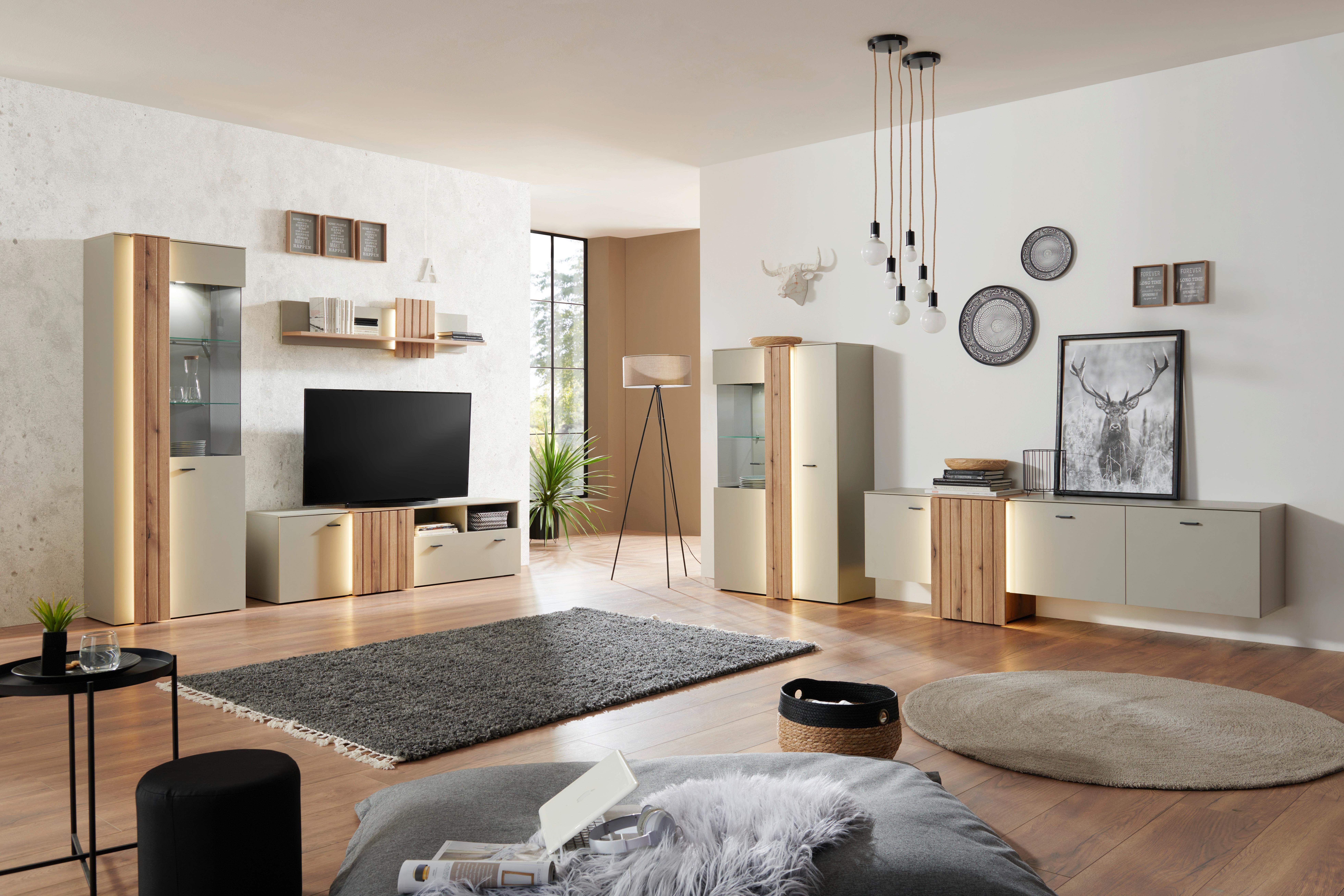 Zidna Polica Santana - Moderno, drvni materijal (140/39/23,5cm) - Modern Living