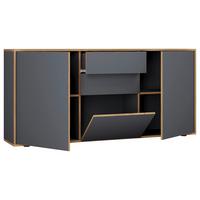 KOMMODE SALIA B160 - Honigeiche/Anthrazit, Design, Holzwerkstoff/Kunststoff (160/74/33cm) - MID.YOU
