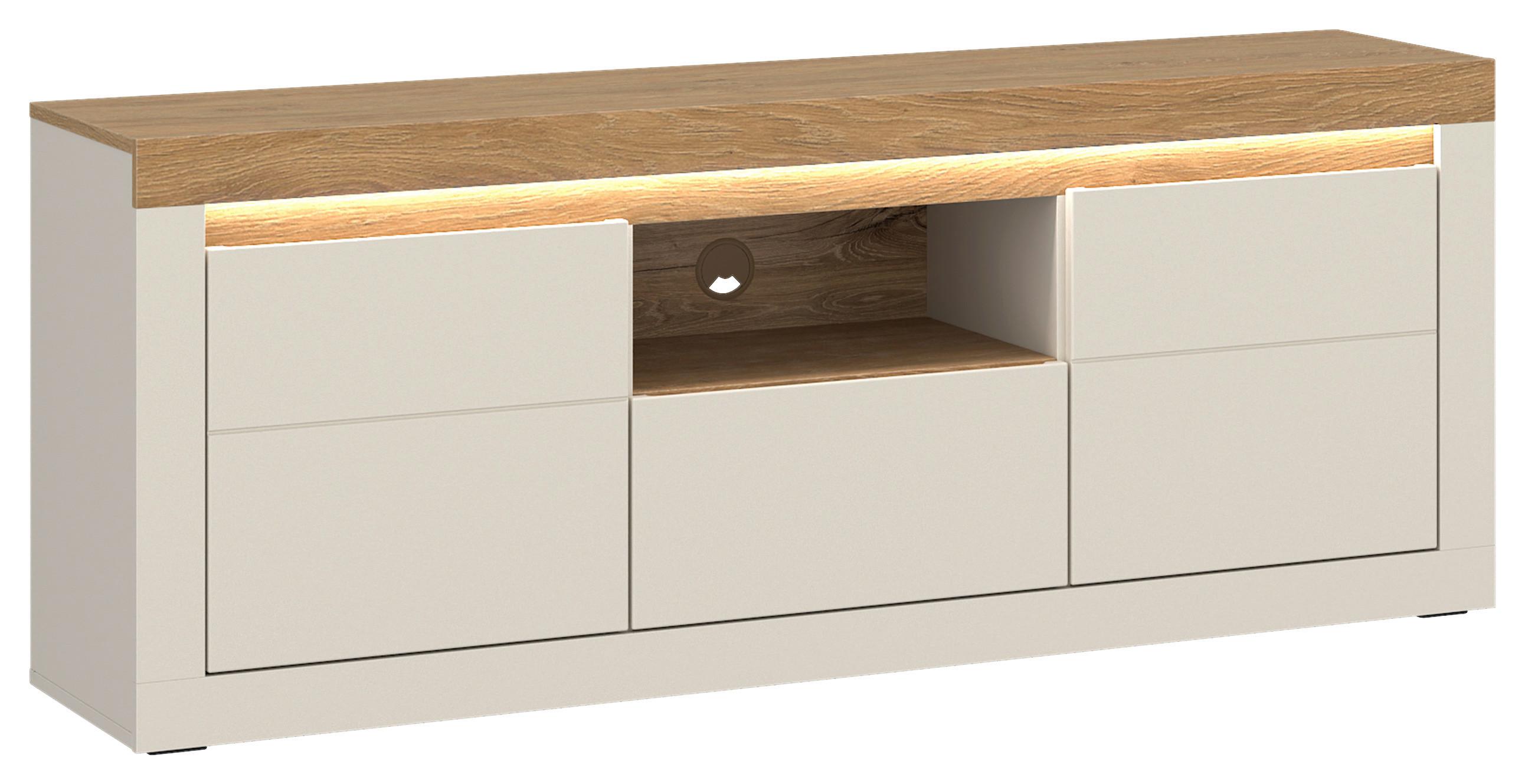 Tv Komoda Naxxar - kašmir/boja hrasta, Trendi, pločasti materijal/plastika (154,1/62,5/39,6cm) - Modern Living