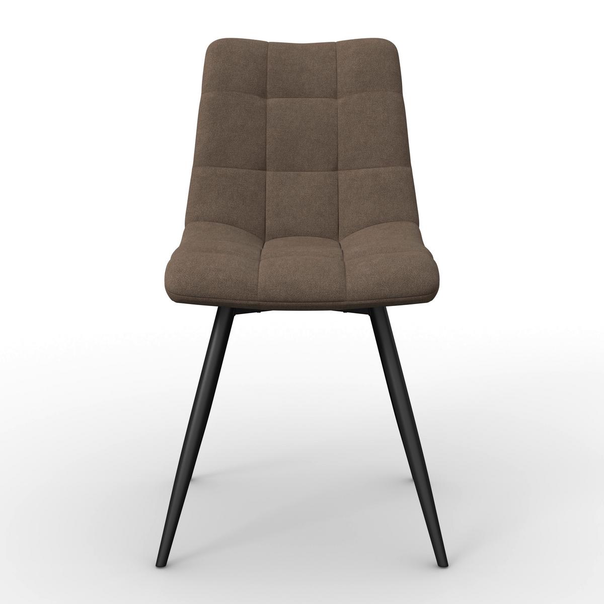 Stuhl Suri Braun Chenille Drehbar Gepolstert - Hellgrau/Schwarz, MODERN, Holz/Textil (46/88/62cm) - Bessagi Home