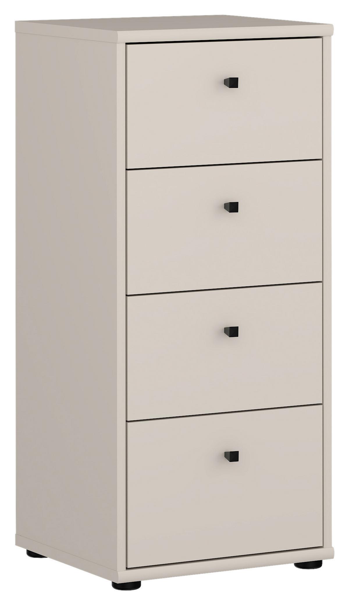 Komoda Tempra 2, Peščena Barva - črna/peščene barve, Konvencionalno, umetna masa/leseni material (38,6/85,5/34,8cm) - Mömax