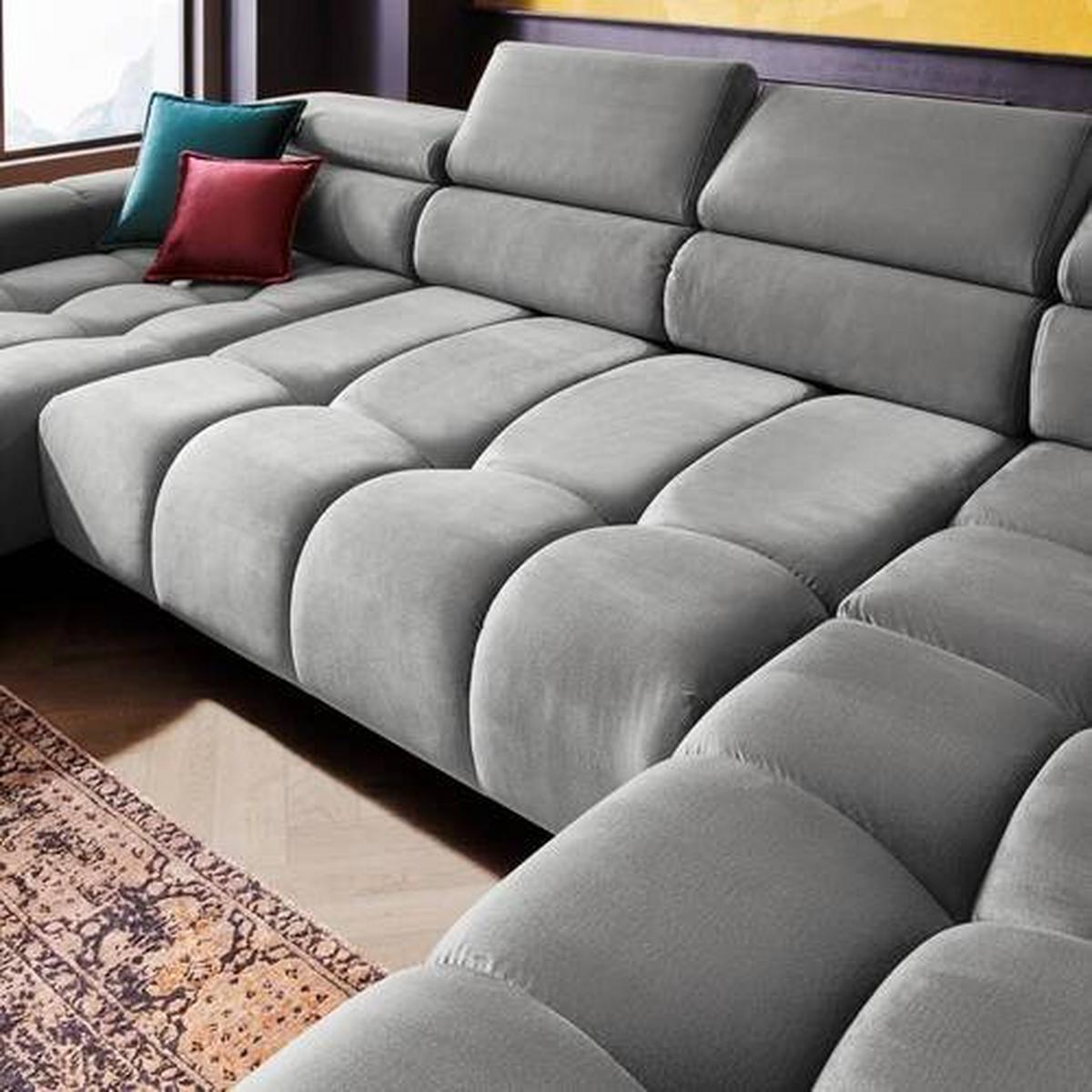 Coltar IMPERIA -EXKLUSIV- - gri, Design, textil (216/385/177cm) - Modern Living