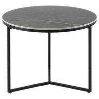 STOLIK BOCZNY MARBLE - czarny/szary, Design, metal/ceramika (60/60/45cm) - Livetastic