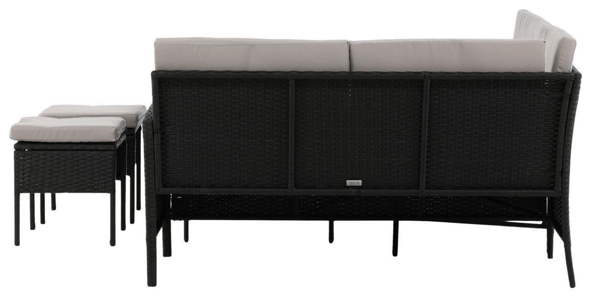 Dining-Loungeset Knock Grau/Schwarz - Schwarz/Grau, KONVENTIONELL, Kunststoff - Gardenson