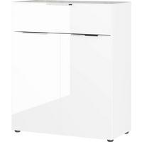 Kommode Oakland in Weiß - Silberfarben/Schwarz, MODERN, Glas/Holzwerkstoff (83/102/42cm) - Premium Living