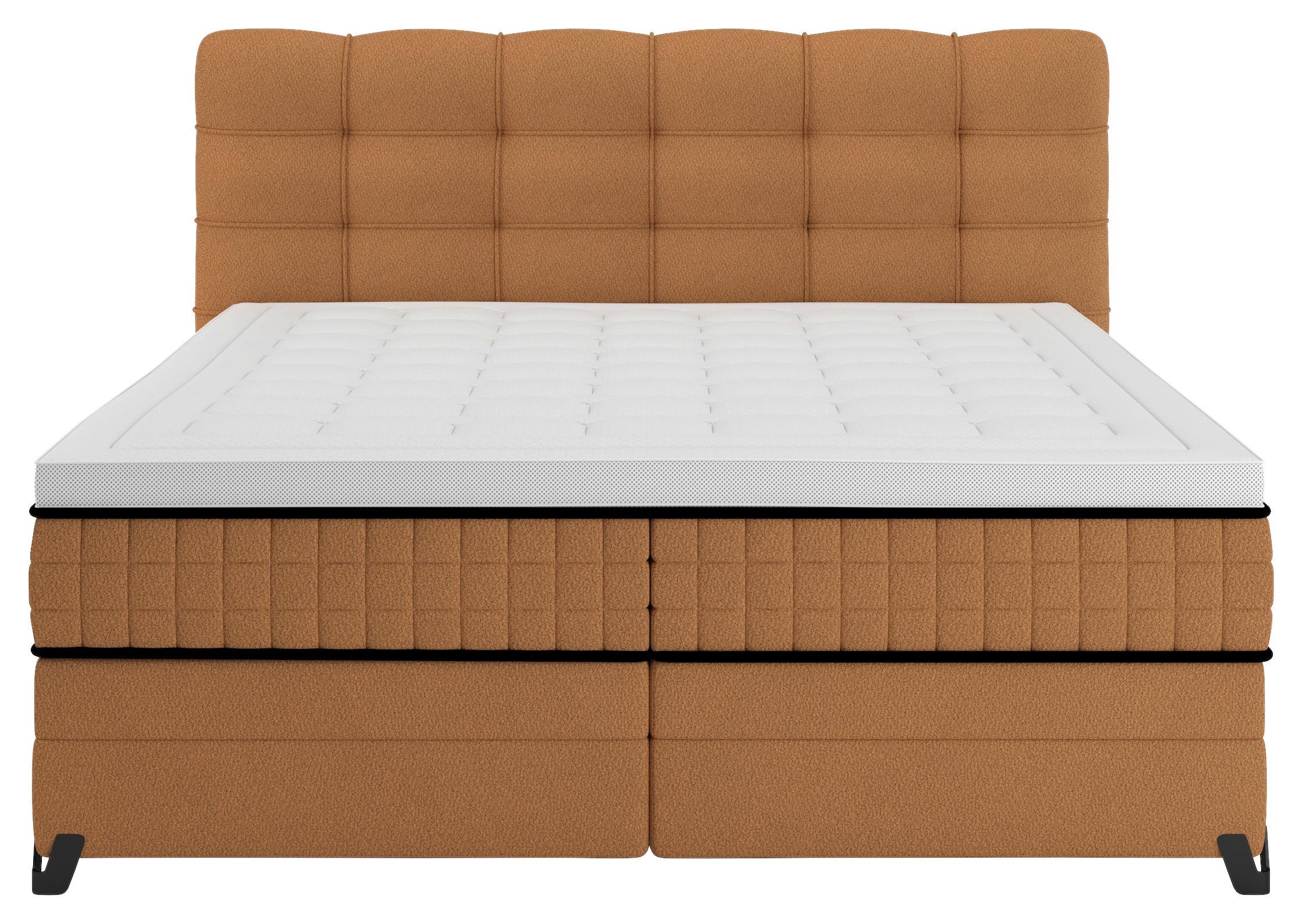 Boxspringbett Carmen C Rostfarben ca. 180x200cm - Rostfarben, KONVENTIONELL, Holz/Holzwerkstoff (180/200cm) - Premium Living