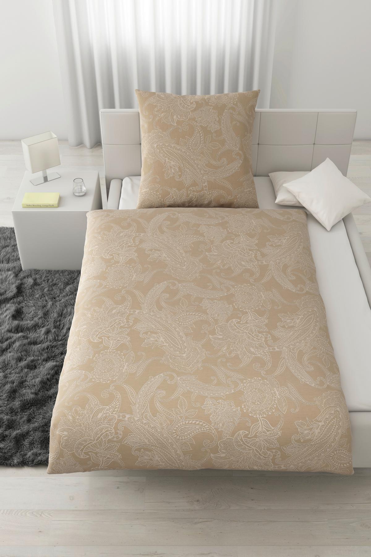 Bettwäsche Amal XL Beige ca. 155x220cm - Beige, ROMANTIK / LANDHAUS, Textil (155/220cm) - Modern Living
