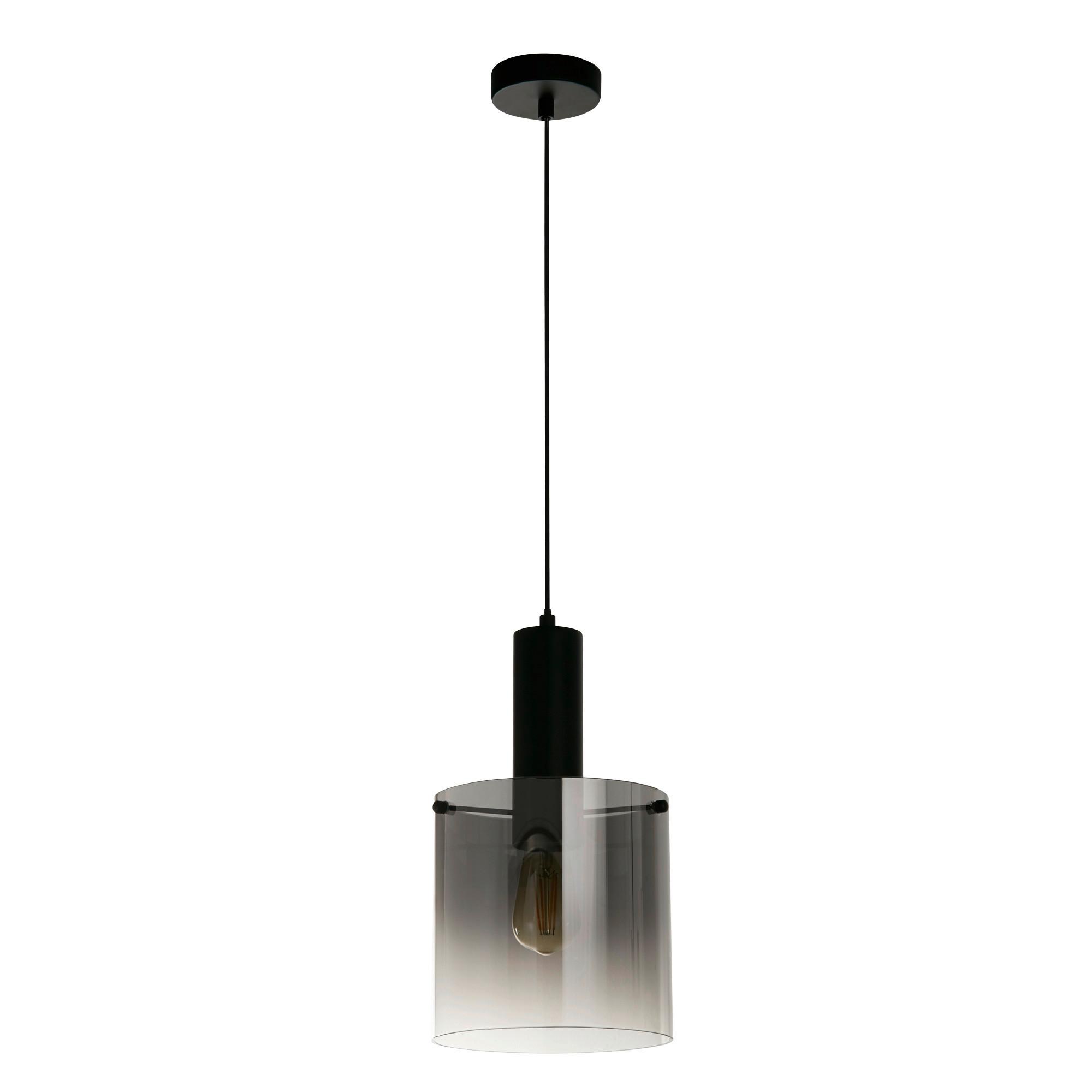 Függőlámpa 88910-1bk - fekete, Design, üveg/fém (22/35-120cm)