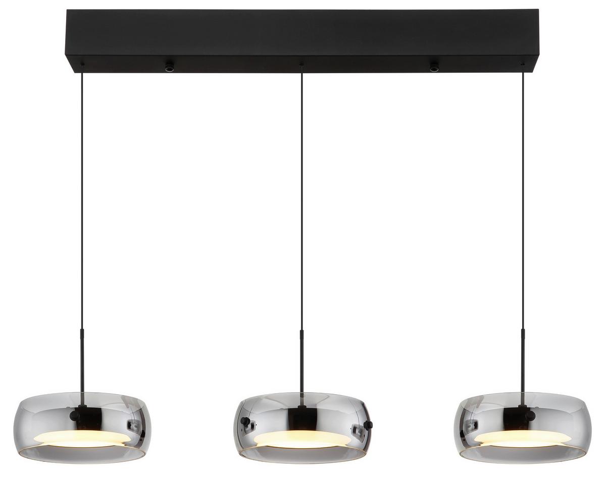 Led-hängeleuchte 16058-3 Livion - Weiss/Schwarz, Design, Glas/Kunststoff (85/20/120cm) - Globo