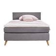 Boxspringbett Grau 140x200cm - Eichefarben/Grau, MODERN, Karton/Holz (206/140/100cm) - Modern Living