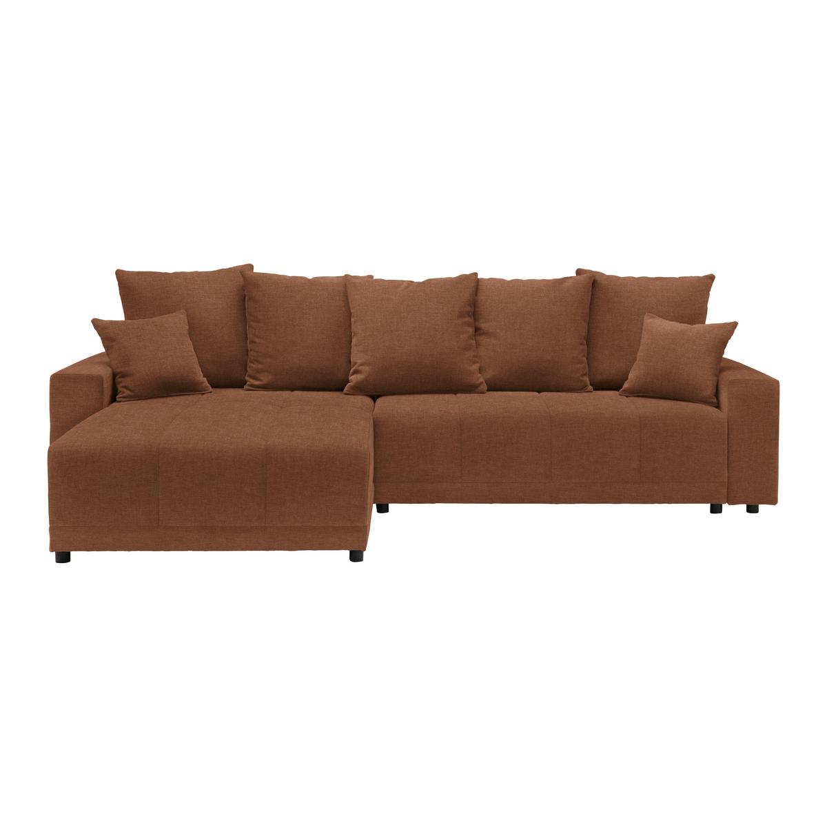 Ecksofa Alatri Cognac - Cognac/Schwarz, MODERN, Kunststoff/Textil (289/90/176cm) - Based