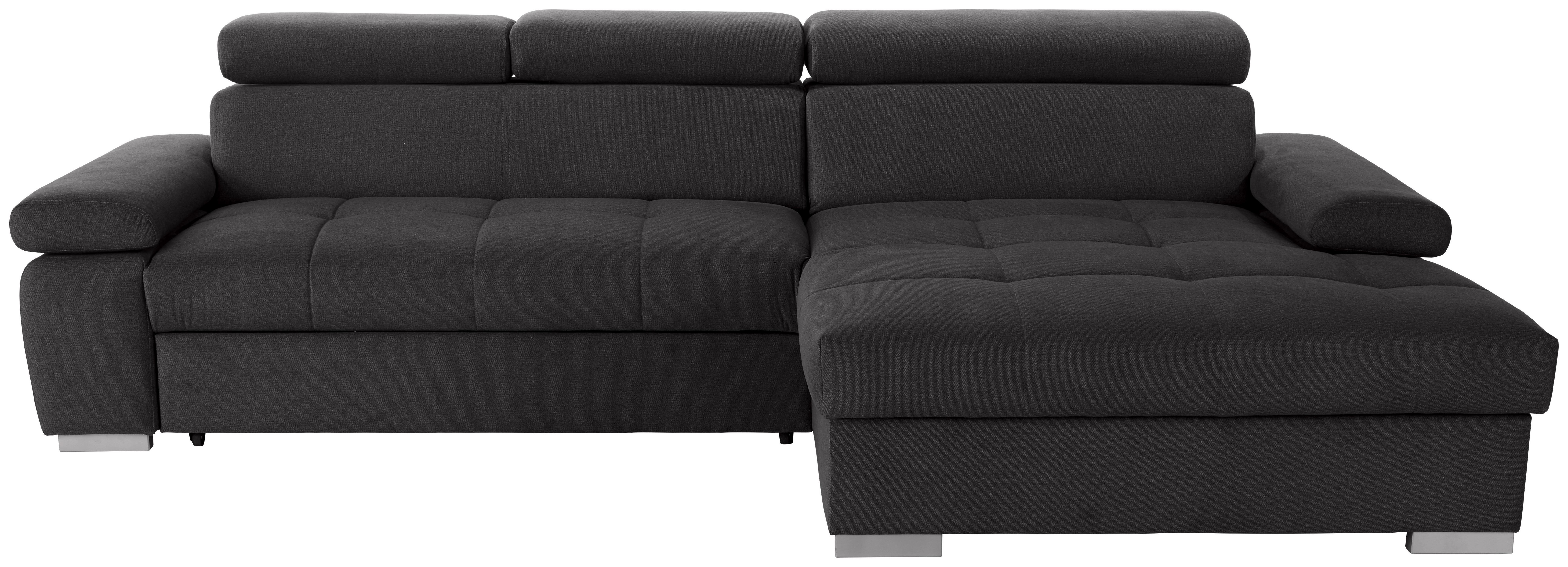 Kutna Garnitura Perry - boje grafita/srebrne boje, Design, tekstil/drvo (292/183cm) - Modern Living